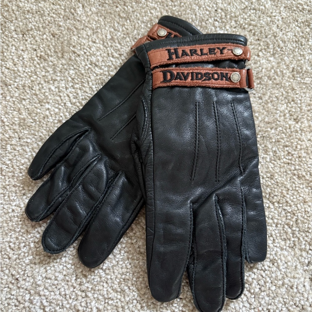 *Rare find* Harley-Davidson Black Leather Gloves